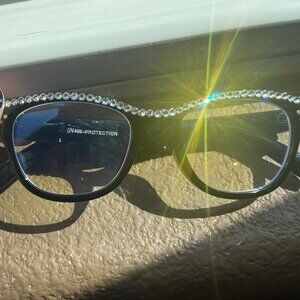 Blue Light Blocking Swarovski Crystal Glasses (non-prescription)